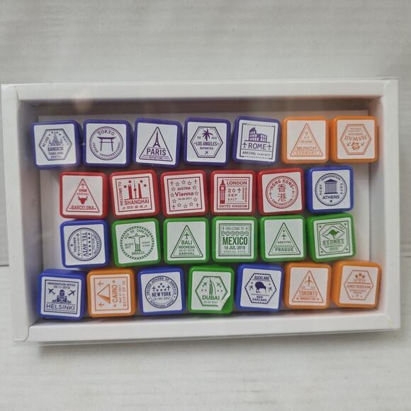 Bright Creations Other - Set of 26 Passport Stamps, Cities of The World Stamp for Kids Art Crafts, 1 inch